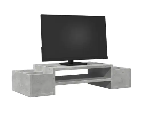 Monitora Paliktnis Ar Plauktu, Betona Pelēks, 70X27X15 Cm Vidaxl