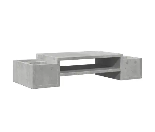 Monitora Paliktnis Ar Plauktu, Betona Pelēks, 70X27X15 Cm Vidaxl