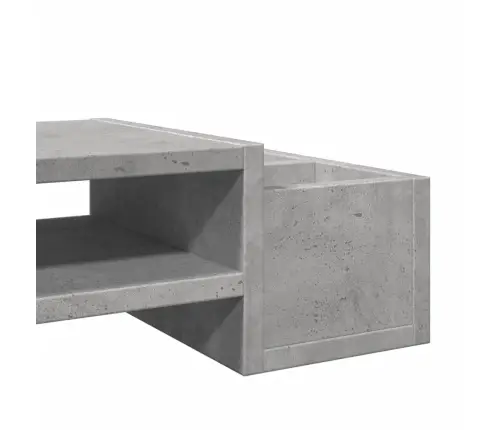 Monitora Paliktnis Ar Plauktu, Betona Pelēks, 70X27X15 Cm Vidaxl