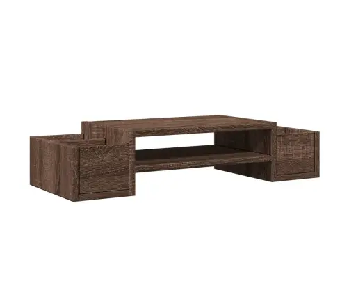 Monitora Paliktnis Ar Plauktu, Brūna Ozola, 70X27X15 Cm Vidaxl