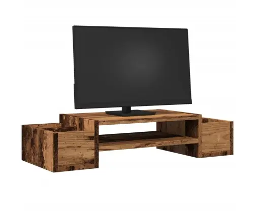 Hoiuruumiga Monitorialus, Vana Puit, 70 X 27 X 15 cm Tehispuit