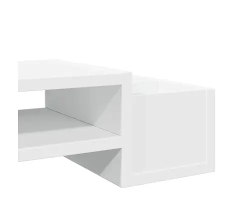 Monitora Paliktnis Ar Plauktu, Balts, 100X27X15 Cm Vidaxl