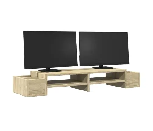 Monitora Paliktnis Ar Plauktu, Ozola Krāsa, 100X27X15 Cm Vidaxl