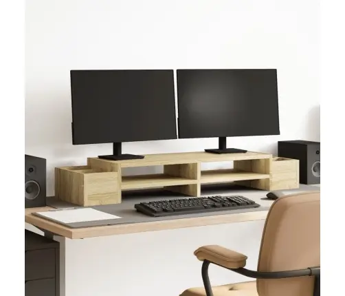 Monitora Paliktnis Ar Plauktu, Ozola Krāsa, 100X27X15 Cm Vidaxl