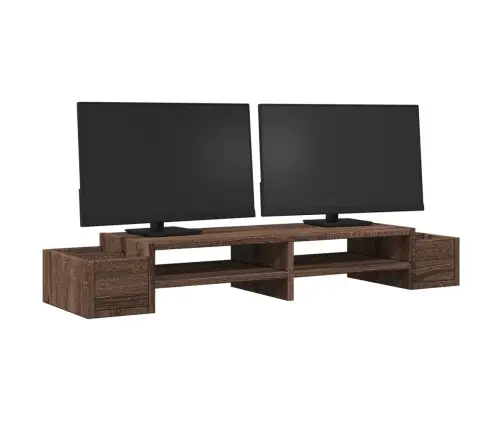 Monitoriaus Stovas Su Lentyna, Ruda, 100X27X15cm Mediena