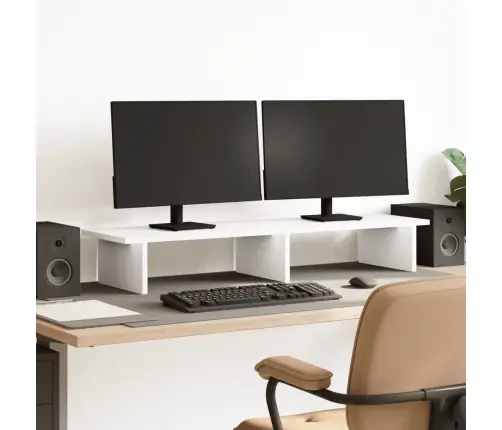 Monitoriaus Stovas, Baltas, 100X27X15cm Apdirbta Mediena