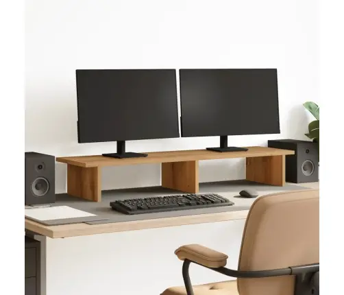 Monitora Paliktnis, Koka Krāsa, 100X27X15 Cm, Inženierijas Koks Vidaxl