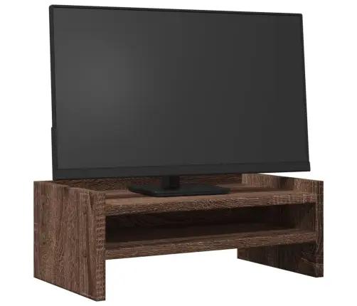 Monitoriaus Stovas, Rudas Ąžuolo, 42X24X16cm Apdirbta Mediena