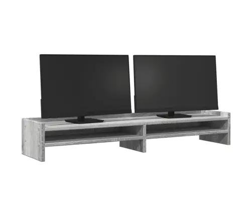 Monitora Paliktnis, Pelēka Ozola, 100X24X16 Cm, Konstruēts Koks Vidaxl