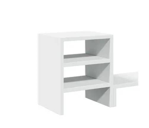 Monitora Statīvs Ar Galda Organizatoru, Balts, Konstruēts Koks Vidaxl