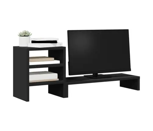 Monitoriaus Stovas Su Lentyna, Juodos Spalvos, Apdirbta Mediena