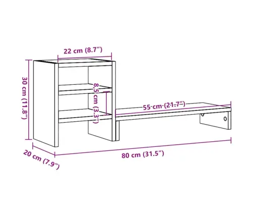 Monitoriaus Stovas Su Lentyna, Juodos Spalvos, Apdirbta Mediena