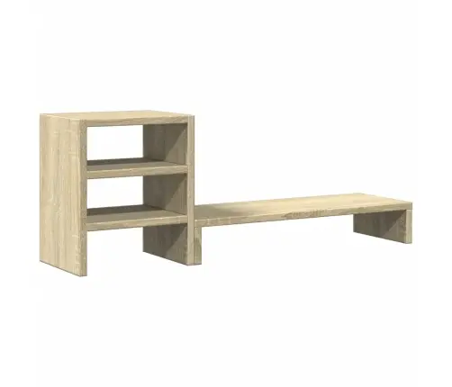 Monitora Statīvs Ar Galda Organizatoru, Ozola, Konstruēts Koks Vidaxl