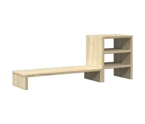 Monitora Statīvs Ar Galda Organizatoru, Ozola, Konstruēts Koks Vidaxl