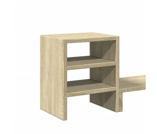 Monitora Statīvs Ar Galda Organizatoru, Ozola, Konstruēts Koks Vidaxl