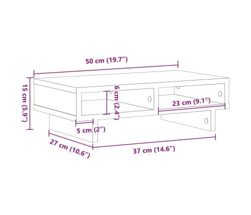 Monitorialus, Betoonhall, 50X27X15 cm Tehispuit