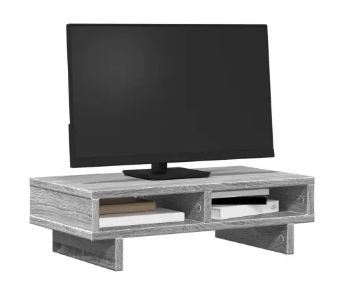 Monitora Paliktnis, Pelēka Koka, 50X27X15 Cm, Inženierijas Koks Vidaxl