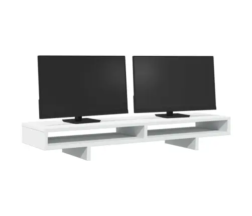 Monitoriaus Stovas, Baltas, 100X27X15cm Apdirbta Mediena
