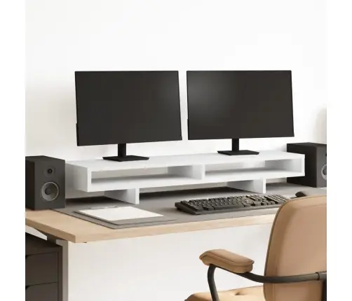 Monitoriaus Stovas, Baltas, 100X27X15cm Apdirbta Mediena