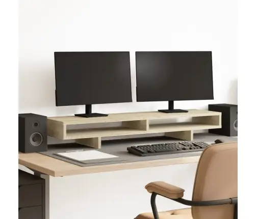 Monitoriaus Stovas, Ąžuolo, 100X27X15cm Apdirbta Mediena