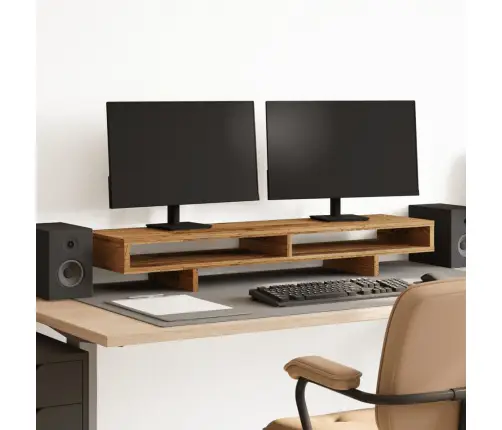 Monitora Paliktnis, Veca Koka, 100X27X15 Cm, Inženierijas Koks Vidaxl