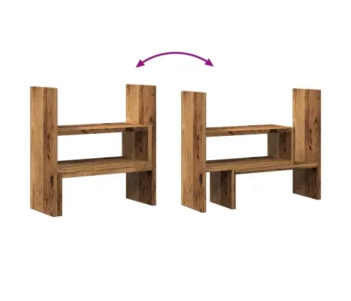 Galda Organizators, Regulējams, Veca Koka, 40X17X41 Cm Vidaxl