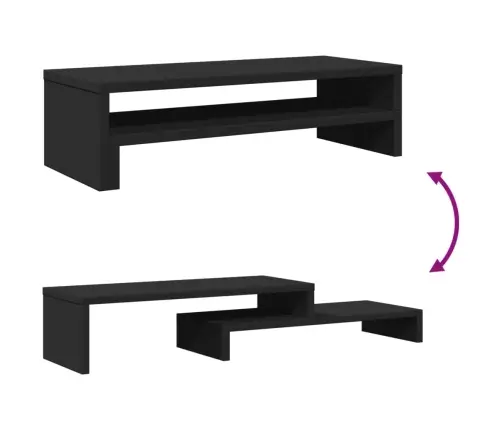 Monitoriaus Stovas, Juodas, 54X22X15cm Apdirbta Mediena