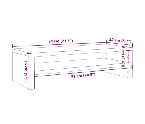 Monitoriaus Stovas, Juodas, 54X22X15cm Apdirbta Mediena