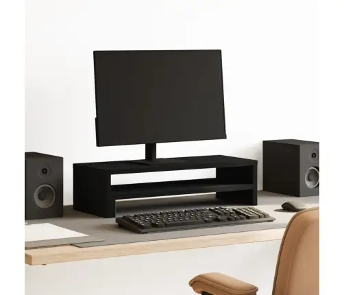 Monitoriaus Stovas, Juodas, 54X22X15cm Apdirbta Mediena