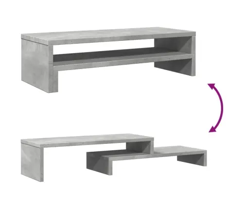 Monitora Paliktnis, Pelēks, 54X22X15 Cm, Konstruēts Koks Vidaxl