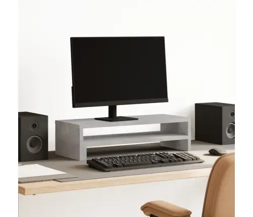 Monitora Paliktnis, Pelēks, 54X22X15 Cm, Konstruēts Koks Vidaxl