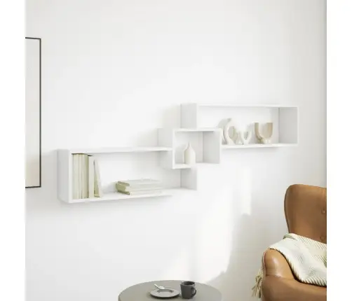 Sienas Skapītis, 158X18X53 Cm, Balts, Inženierijas Koks Vidaxl