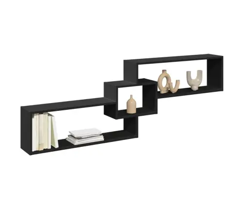 Sienas Skapītis, 158X18X53 Cm, Melns, Inženierijas Koks Vidaxl