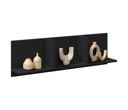 Sienas Skapītis, 100X16,5X30 Cm, Melns, Inženierijas Koks Vidaxl