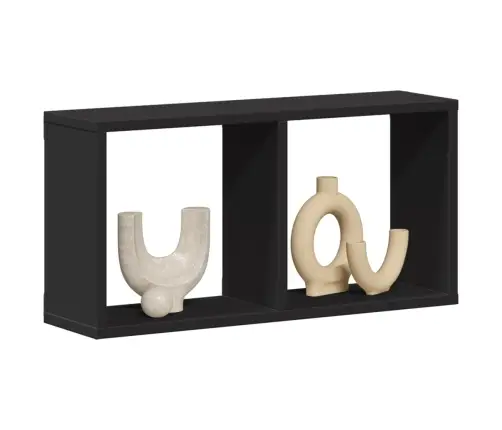 Sienas Skapītis, 60X16X30 Cm, Melns, Inženierijas Koks Vidaxl