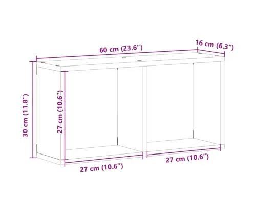 Seinakapp, 60X16X30 cm Betoonhall, Tehispuit