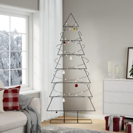 Ziemassvētku Eglīte, Metāls, Koka Pamatne, Melna, 210 Cm Vidaxl