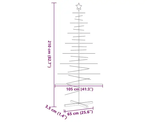 Ziemassvētku Eglīte, Metāls, Koka Pamatne, Melna, 210 Cm Vidaxl
