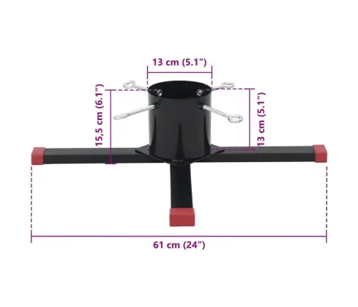 Ziemassvētku Egles Statīvs, Melns, 61X61X15,5 Cm Vidaxl