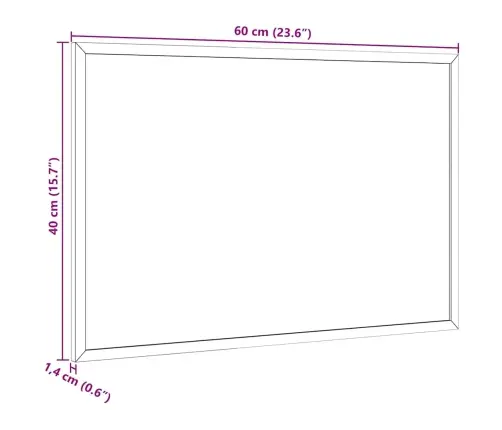 Magnetiline Valge Tahvel Täispuidust Raamiga 60 X 40 Cm