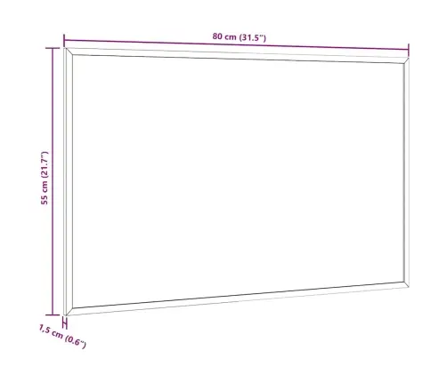 Magnetiline Valge Tahvel Täispuidust Raamiga 80 X 55 Cm
