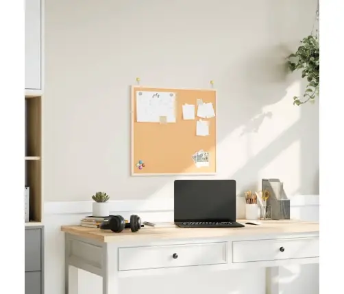 Korķa Dēlis Ar Masīvkoka Priedes Rāmi 60X55 Cm Vidaxl