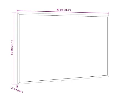 Korktahvel Täispuidust Raamiga 80 X 55 Cm