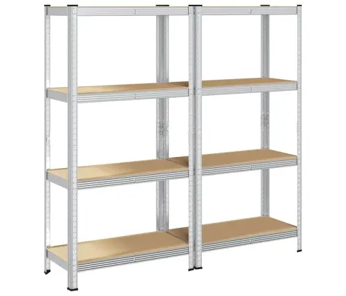 4-Kihilised Riiulid 2 Tk Hõbedane, Teras Ja Tehispuit