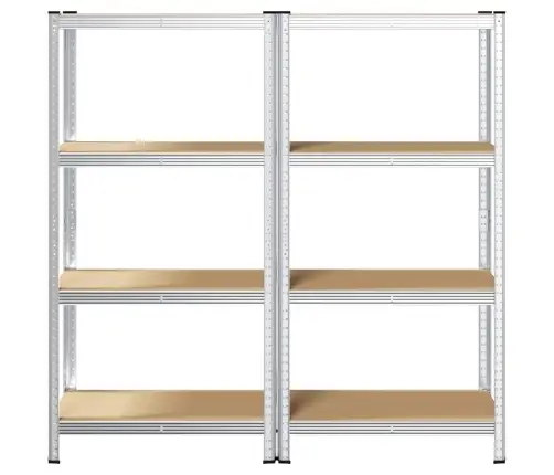 4-Kihilised Riiulid 2 Tk Hõbedane, Teras Ja Tehispuit