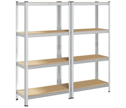 4-Kihilised Riiulid 2 Tk Hõbedane, Teras Ja Tehispuit