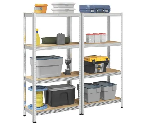 4-Kihilised Riiulid 2 Tk Hõbedane, Teras Ja Tehispuit