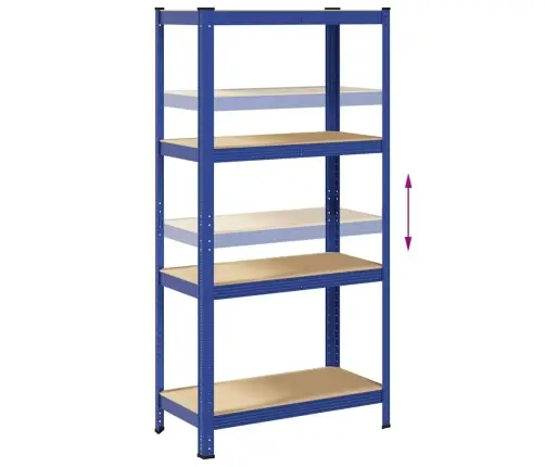 4-Līmeņu Plaukti, 2 Gab., Zils Tērauds Inženierijas Koks Vidaxl