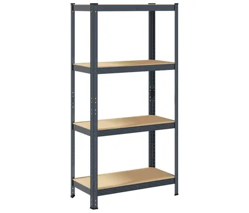 4-Līmeņu Plaukts, Antracītpelēks Tērauds, Inženierijas Koks Vidaxl