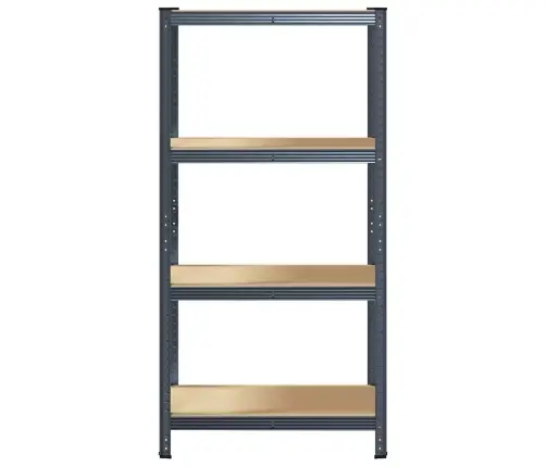 4-Līmeņu Plaukts, Antracītpelēks Tērauds, Inženierijas Koks Vidaxl